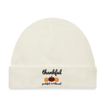 Dankbar, dankbar und gesegnet - Baby Premium Organic Mütze - Naturweiß - Vorne