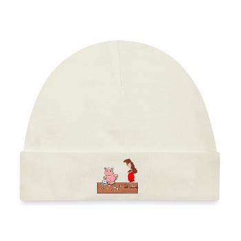 mama nilpferd haushalt alltag kaputt eier genervt - Baby Premium Organic Mütze - Naturweiß - Vorne