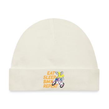 Eat Sleep BMX Repeat Funny BMX - Baby Premium Organic Mütze - Naturweiß - Vorne