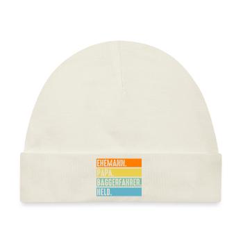 Baggerfahrer Papa Vater Tiefbauer Bagger - Baby Premium Organic Mütze - Naturweiß - Vorne