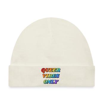 Queer Vibes Nur Regenbogenfarben - Baby Premium Organic Mütze - Naturweiß - Vorne