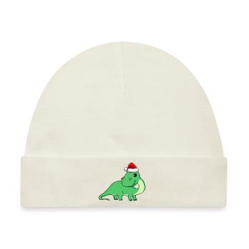 Dinosaurier brontosaurus Weihnachten - Baby Premium Organic Mütze - Naturweiß - Vorne