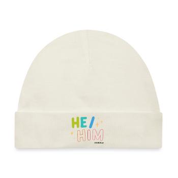 He/ Him - Baby Premium Organic Mütze - Naturweiß - Vorne