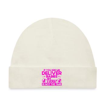 Hebamme Geburtshelfer Doula Geschenk - Baby Premium Organic Mütze - Naturweiß - Vorne