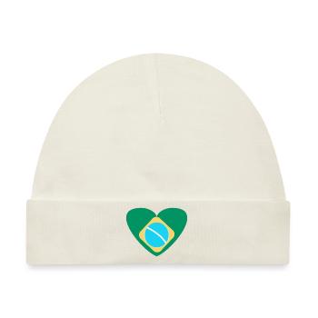 Brasilien - Herz - Baby Premium Organic Mütze - Naturweiß - Vorne