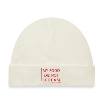 MY FOOD DID NOT SCREAM - Baby Premium Organic Mütze - Naturweiß - Vorne