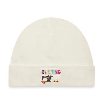 Quilten Quilten Quilting Maschine Geschenk - Baby Premium Organic Mütze - Naturweiß - Vorne