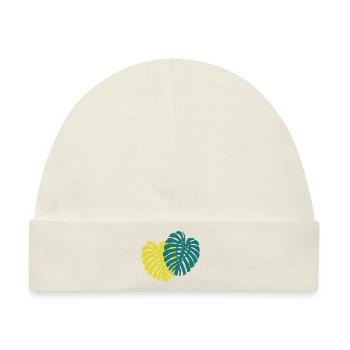 Monstera Blatt - Baby Premium Organic Mütze - Naturweiß - Vorne