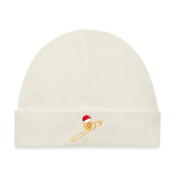 Trombone Instrument With Santa Hat, Christmas - Baby Premium Organic Mütze - Naturweiß - Vorne