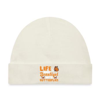 Schmetterling Monarch - Baby Premium Organic Mütze - Naturweiß - Vorne
