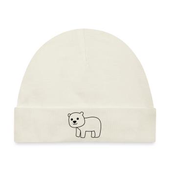 Eisbär Comic Tier - Baby Premium Organic Mütze - Naturweiß - Vorne