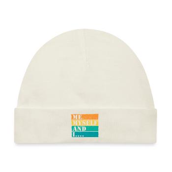 Me Myself and I Retro Spruch Statement - Baby Premium Organic Mütze - Naturweiß - Vorne