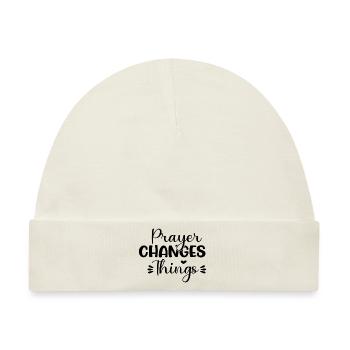 Prayer Changes Things - Baby Premium Organic Mütze - Naturweiß - Vorne
