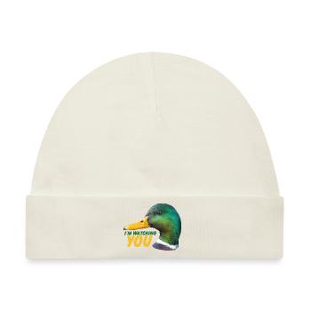 Ente - Ich beobachte Dich - Baby Premium Organic Mütze - Naturweiß - Vorne