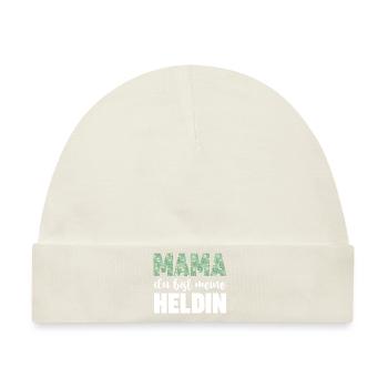Mama Du Bist Meine Heldin - Baby Premium Organic Mütze - Naturweiß - Vorne