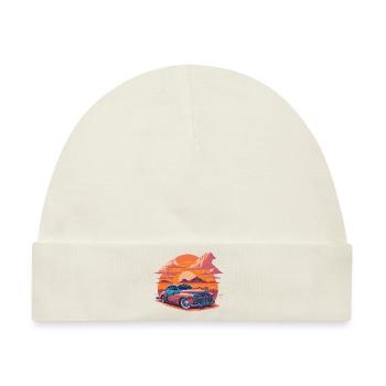 Lebendiger Sonnenuntergang in der Wüste - Baby Premium Organic Mütze - Naturweiß - Vorne