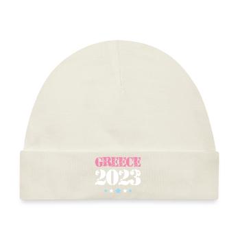 Greece 2023 - Baby Premium Organic Mütze - Naturweiß - Vorne