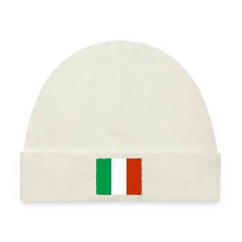 Italien Fahne Vintage Italienische Fahne Used Look - Baby Premium Organic Mütze - Naturweiß - Vorne