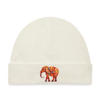 Elefant im Herbstlaub - Baby Premium Organic Mütze - Naturweiß - Vorne