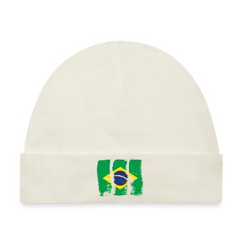Brasilien Flagge Brasilianische Fahne Südamerika - Baby Premium Organic Mütze - Naturweiß - Vorne