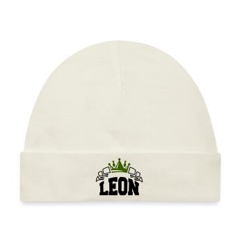 leon - Baby Premium Organic Mütze - Naturweiß - Vorne