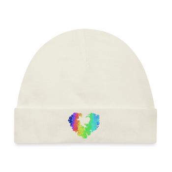 Blumenherz, bunt, farben, Graffiti,regenbogen - Baby Premium Organic Mütze - Naturweiß - Vorne