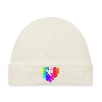 Blumenherz, bunt, farben, Graffiti,regenbogen - Baby Premium Organic Mütze - Naturweiß - Vorne
