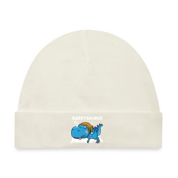 Sleepysaurus Lieblings Schalfshirt Schlafanzug Din - Baby Premium Organic Mütze - Naturweiß - Vorne