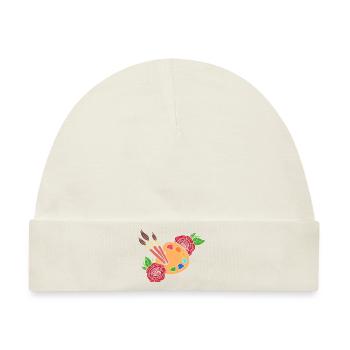 Rosen malen Palette Handwerksperson - Baby Premium Organic Mütze - Naturweiß - Vorne