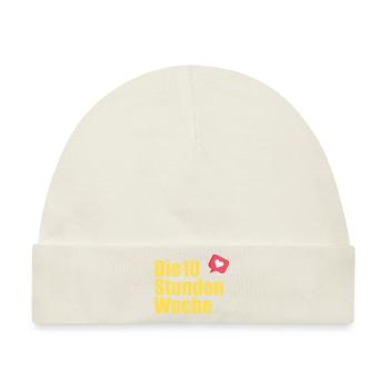 die 10 Stunden Woche Logo - Baby Premium Organic Mütze - Naturweiß - Vorne