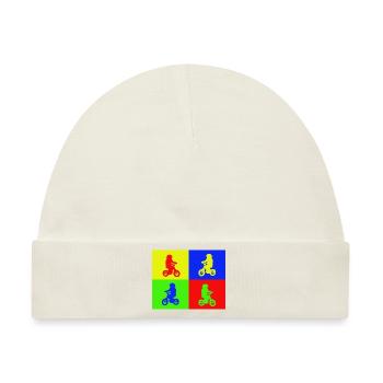 Junior Biker Pop Art Color - Baby Premium Organic Mütze - Naturweiß - Vorne