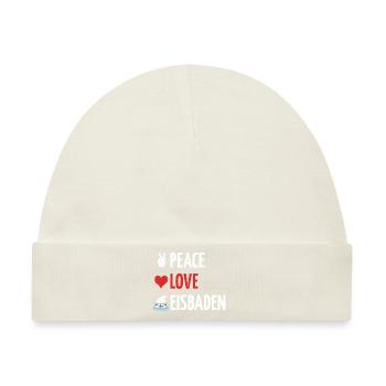 Peace Love Eisbaden Eisbär Eisbaden Eisbad Spruch - Baby Premium Organic Mütze - Naturweiß - Vorne
