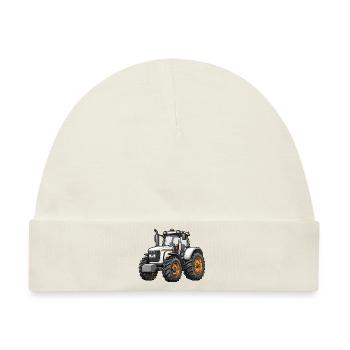 Niedlicher Traktor - Baby Premium Organic Mütze - Naturweiß - Vorne