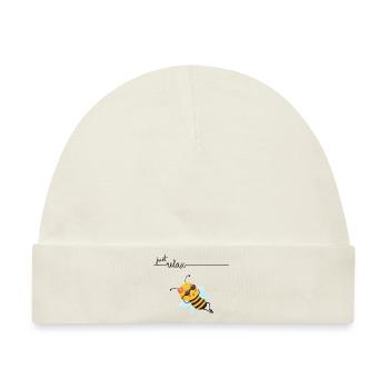 Just relax bee - Baby Premium Organic Mütze - Naturweiß - Vorne