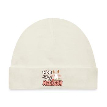 Hör auf zu meckern für eine Frau oder Mädchen - Baby Premium Organic Mütze - Naturweiß - Vorne