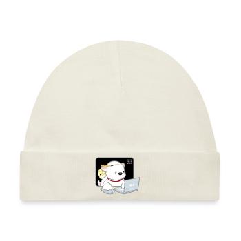 Hund koreanisch - japanischer Stil 05 - Baby Premium Organic Mütze - Naturweiß - Vorne
