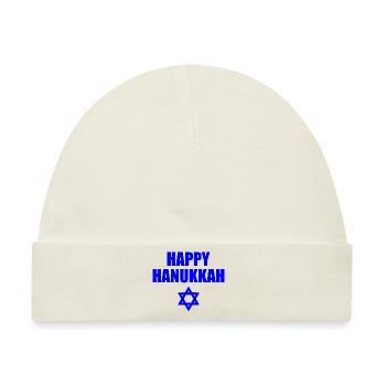 HAPPY HANUKKAH - Baby Premium Organic Mütze - Naturweiß - Vorne