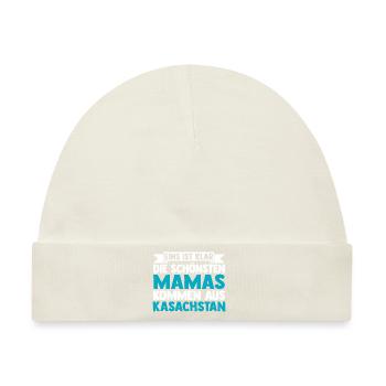 Kasachen Mama Mutter Kasachstan - Baby Premium Organic Mütze - Naturweiß - Vorne