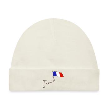 FRANKREICH Flagge und Emblem von Frankreich. Ertragen - Baby Premium Organic Mütze - Naturweiß - Vorne