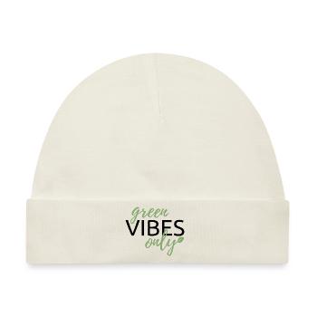 green vibes only - Baby Premium Organic Mütze - Naturweiß - Vorne