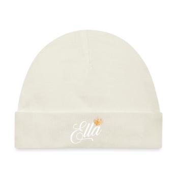 Ella Name für Frauen Kinder Kleinkinder - Ella Custom - Baby Premium Organic Mütze - Naturweiß - Vorne