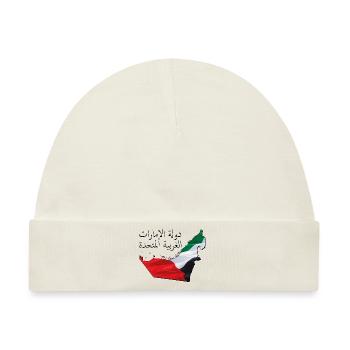 (VAE) Emirate Flagge in der Emirate Landkarte AE - Baby Premium Organic Mütze - Naturweiß - Vorne