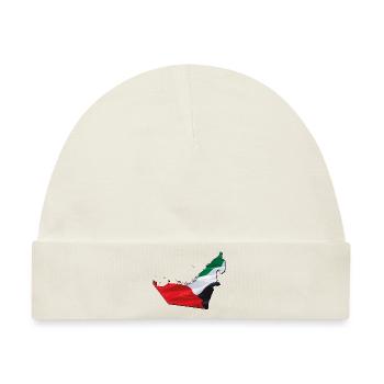 (VAE) Emirate Flagge in der Emirate Landkarte - Baby Premium Organic Mütze - Naturweiß - Vorne