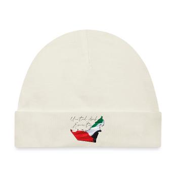 (VAE) Emirate Flagge in der Emirate Landkarte EN - Baby Premium Organic Mütze - Naturweiß - Vorne