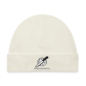 Keks und Messer - Gefährlich leckeres Design - Baby Premium Organic Mütze - Naturweiß - Vorne