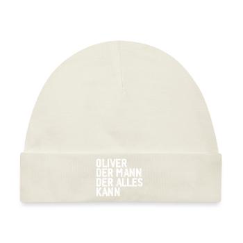 Oliver Der Mann Der Alles Kann Vorname Oliver - Baby Premium Organic Mütze - Naturweiß - Vorne