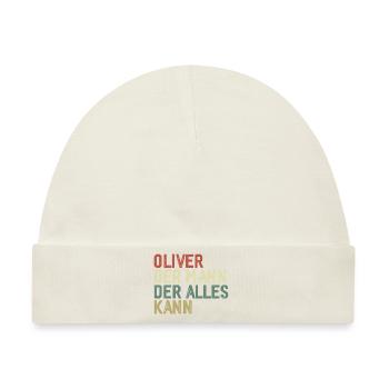 Oliver Der Mann Der Alles Kann Vorname Oliver - Baby Premium Organic Mütze - Naturweiß - Vorne