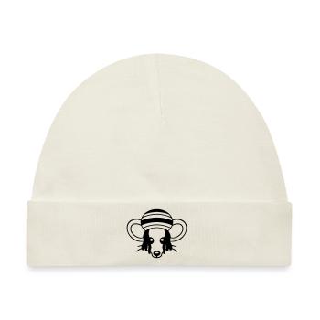 Maus Raggae Jamaika Hut Rasta Locken Chill Mütze - Baby Premium Organic Mütze - Naturweiß - Vorne