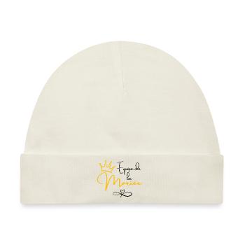 Braut Team Kranz - Braut Geschenk - Baby Premium Organic Mütze - Naturweiß - Vorne