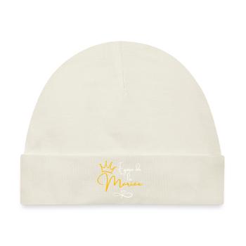 Braut Team Kranz - Braut Geschenk - Baby Premium Organic Mütze - Naturweiß - Vorne